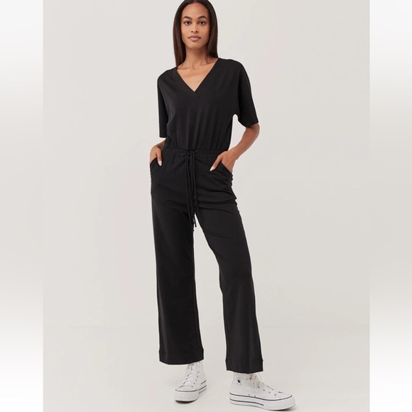 Pact Pants - Pact Charlie Jumpsuit Black Sz Medium